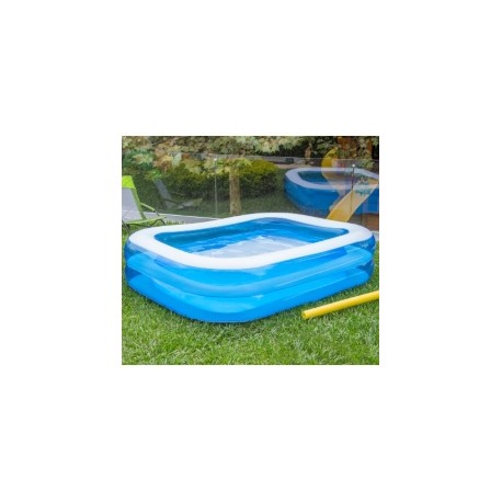 ALBERCA INFLABLE RECTANGULAR 450 L PARA 3 NIÑOS 201 X 150 CM
