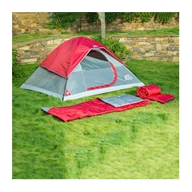 KIT CASA DE ACAMPAR 2 PERSONAS ROJO 182.88 X 106.6 X 213.3 CM FIBRA DE VIDRIO Y POLIÉSTER 4 PIEZAS