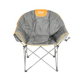 SILLA PLEGABLE GRIS DE TELA POLIÉSTER Y ESTRUCTURA DE METAL