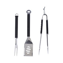 JUEGO DE UTENSILIOS 3 PIEZAS NEGRO MR. BAR-B-Q