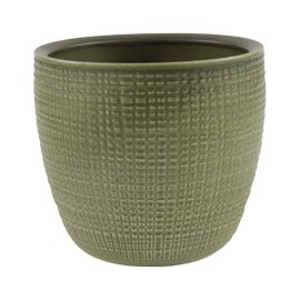 MACETA CERÁMICA CORTEZA VERDE 5.5 PULGADAS
