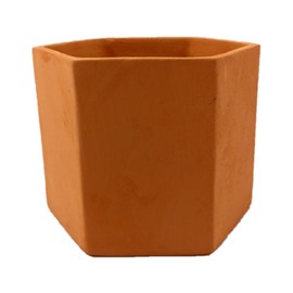 MACETA CERAMICA BARRO HEXAGONAL 4 PULGADAS