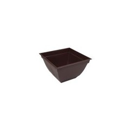 MACETA PLÁSTICA CUADRADA 14" CHOCOLATE