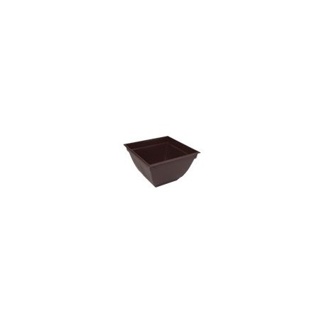 MACETA PLÁSTICA CUADRADA 14" CHOCOLATE