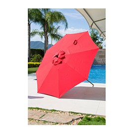 SOMBRILLA INCLINABLE ROJA 240 X 274 CM DE POLIÉSTER Y ACERO