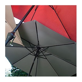 SOMBRILLA INCLINABLE GRIS 240 X 274 CM DE POLIÉSTER Y ACERO