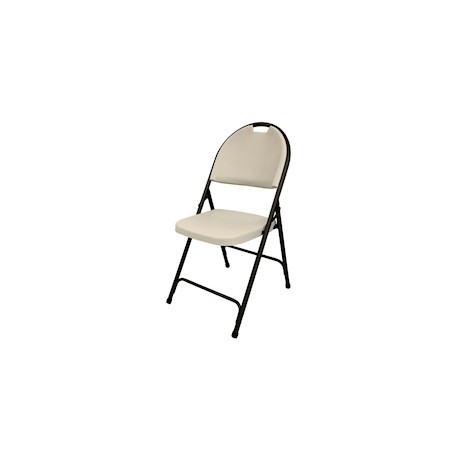 SILLA PLEGABLE BEIGE DE RESINA CON ESTRUCTURA DE ACERO