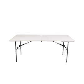 MESA RECTANGULAR PLEGABLE DE 76.2 X 74.3 X 182 CM BLANCA POLIETILENO
