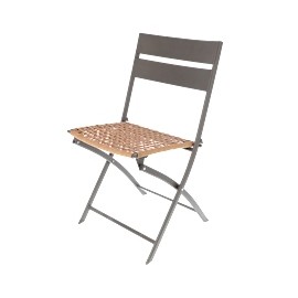 SILLA ACERO CON RATAN PLEGABLE CAFÉ