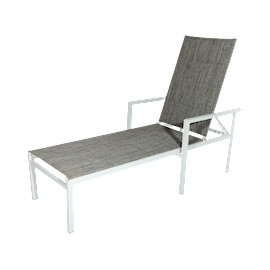 CAMASTRO GRIS RECLINABLE ESTRUCTURA DE ACERO Y CUBIERTA SLING