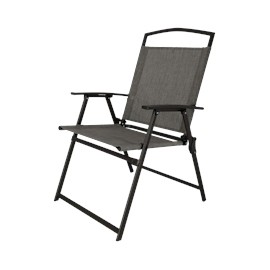 SILLA PLEGABLE GRIS TELA SLING Y ESTRUCTURA DE ACERO