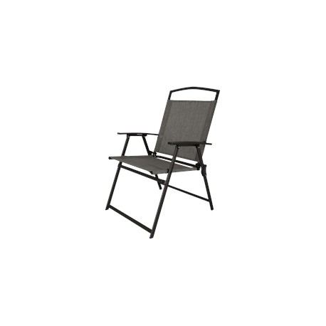 SILLA PLEGABLE GRIS TELA SLING Y ESTRUCTURA DE ACERO