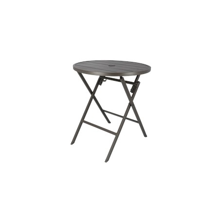 MESA SLATS CIRCULAR PLEGABLE 72 X 72 X 66 CM CAFÉ ESTRUCTURA ACERO