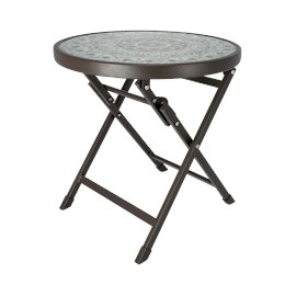 MESA DECORATIVA PLEGABLE GRIS Y NEGRO