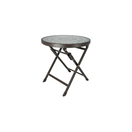 MESA DECORATIVA PLEGABLE GRIS Y NEGRO