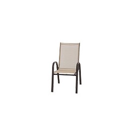 SILLA FIJA APILABLE BEIGE TELA ESLINGA ESTRUCTURA DE ACERO