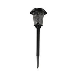 ESTACA SOLAR VIDRIO METAL NEGRO LUZ CÁLIDA