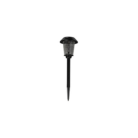 ESTACA SOLAR VIDRIO METAL NEGRO LUZ CÁLIDA