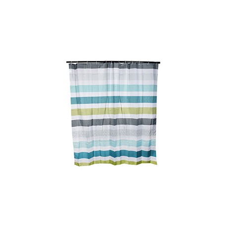 CORTINA PARA BAÑO STRIPE AQUA 180 X 180 CM AZUL MENYRE