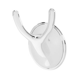 GANCHO DOBLE PARA BAÑO METAL PLATA