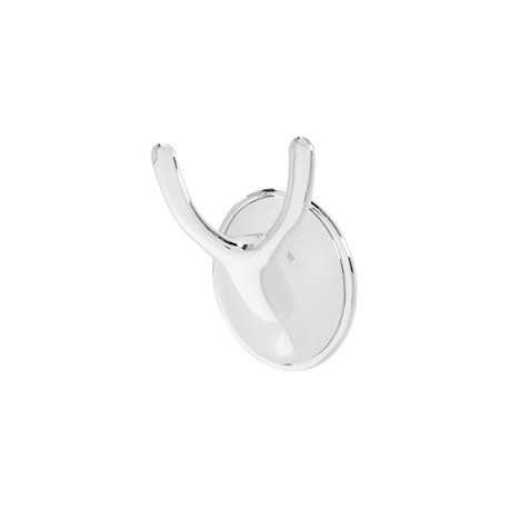 GANCHO DOBLE PARA BAÑO METAL PLATA