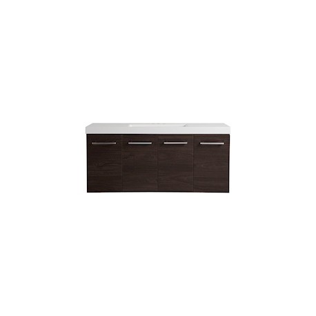 MUEBLE PARA BAÑO STELLA CAFÉ CON LAVABO 123.2 X 56.5 X 47.6 CM EMPOTRABLE