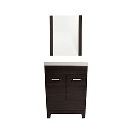MUEBLE PARA BAÑO STANCLIFF CAFÉ CON LAVABO Y ESPEJO 86.5 X 62.2 X 47.6 CM DE PISO