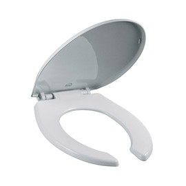 ASIENTO PARA BAÑO PLÁSTICO REDONDO BLANCO FRENTE ABIERTO BEMIS