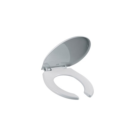 ASIENTO PARA BAÑO PLÁSTICO REDONDO BLANCO FRENTE ABIERTO BEMIS