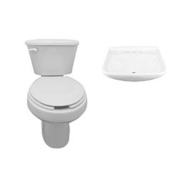 PAQUETE SANITARIO DICA 2 PIEZAS REDONDO 4.8 L BLANCO INCLUYE LAVABO
