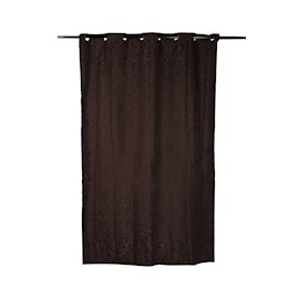 CORTINA DE JACQUARD CON ARILLOS POLIÉSTER CAFÉ 210 X 140 CM