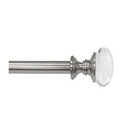 SET DE CORTINERO AJUSTABLE SIMPLE ESTILO KNOB DE 167 A 304 CM PLATA NÍQUEL CEPILLADO