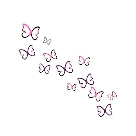 MARIPOSAS 3D MORADO/FIUCHA 12 PIEZAS BETTER PLACE