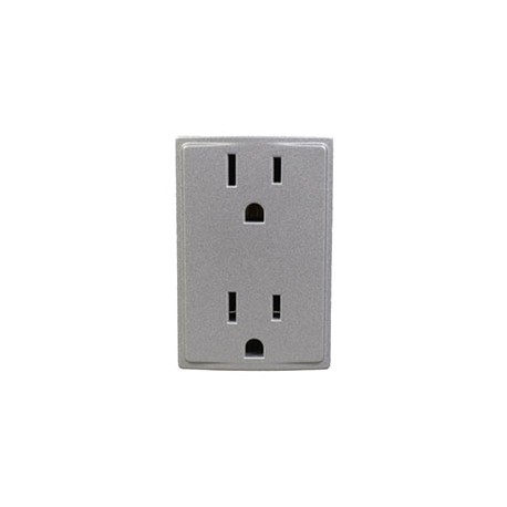 TOMA DUPLEX 2 PUERTOS+T 127 VCA 15A PLATA SCHNEIDER ELECTRIC