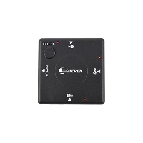 SELECTOR MANUAL HDMI DE 3 ENTRADAS STEREN NEGRO