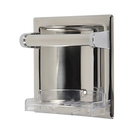 JABONERA EMPOTRABLE DE METAL CON BARRA MOEN