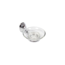 JABONERA DE VIDRIO CON BASE CROMADA