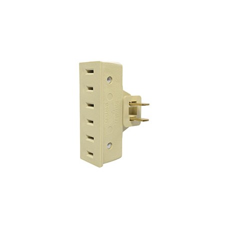 ADAPTADOR GIRATORIO TRIPLE 125 VOLTS MARFIL LEVITON