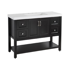 MUEBLE PARA BAÑO CATALINA NEGRO CON LAVABO 93.21 X 123.19 X 55.88 CM DE PISO