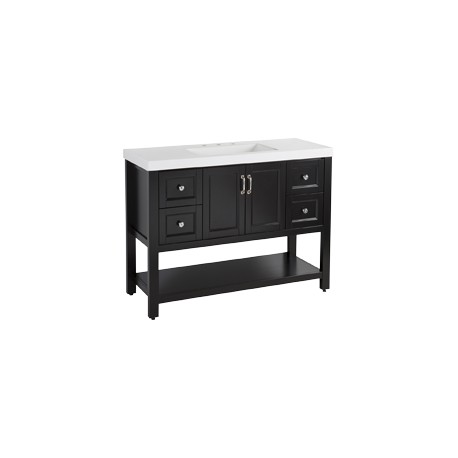 MUEBLE PARA BAÑO CATALINA NEGRO CON LAVABO 93.21 X 123.19 X 55.88 CM DE PISO