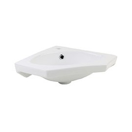 LAVABO ESQUINERO 1 ORIFICIO BLANCO PARA EMPOTRAR