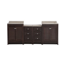 MUEBLE PARA BAÑO DELRIDGE CHOCOLATE CON LAVABO 62.23 X 47.62 X 89.94 CM DE PISO 4 PIEZAS