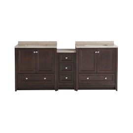 MUEBLE PARA BAÑO DELRIDGE CHOCOLATE CON LAVABO 77.47 X 47.62 X 89.94 CM DE PISO 3 PIEZAS