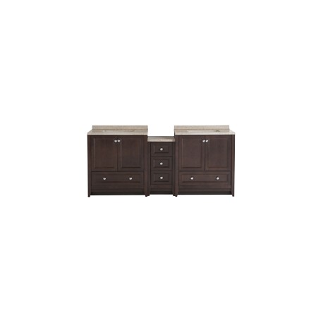 MUEBLE PARA BAÑO DELRIDGE CHOCOLATE CON LAVABO 77.47 X 47.62 X 89.94 CM DE PISO 3 PIEZAS