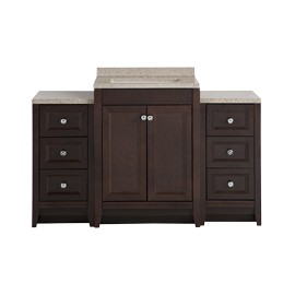 MUEBLE PARA BAÑO DELRIDGE CAFÉ CON LAVABO 89.91 X 62.23 X 47.62 CM DE PISO