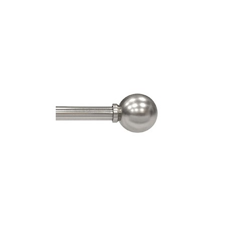 SET DE CORTINERO AJUSTABLE SIMPLE ESTILO BOLA DE 71.12 A 120 CM PLATA NÍQUEL CEPILLADO