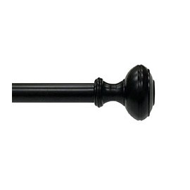 SET DE CORTINERO AJUSTABLE SIMPLE ESTILO KNOB DE 120 A 210 CM NEGRO