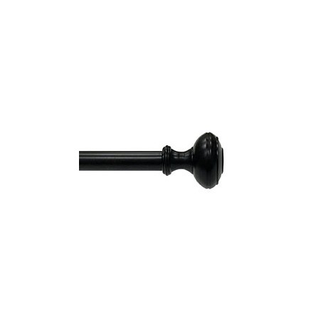 SET DE CORTINERO AJUSTABLE SIMPLE ESTILO KNOB DE 120 A 210 CM NEGRO