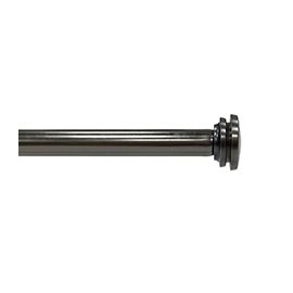 SET DE CORTINERO AJUSTABLE SENCILLO ESTILO TAPON DE 120 A 210 CM GRIS PLOMO