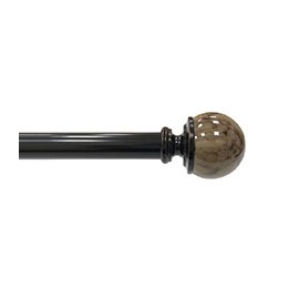 SET DE CORTINERO AJUSTABLE SIMPLE ESTILO BOLA DE MARMOL DE 182 A 365 CM BRONCE LUSTRADO